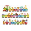 Alphabet train puzzle, train wooden board 26 letter puzzles and corresponding pictures, children develop concentration, cognitive ability and language ability.