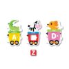Alphabet train puzzle, train wooden board 26 letter puzzles and corresponding pictures, children develop concentration, cognitive ability and language ability.