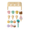 Wooden Ice Cream Set (with Wooden Stand), Cones and Popsicles Kids Educational Role Play Toy, Kids Gift