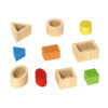Wooden colorful geometric building blocks shape color recognition toys
