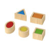 Wooden colorful geometric building blocks shape color recognition toys
