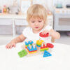 Wooden early childhood Montessori building blocks geometric shape set column matching intelligence development toys