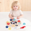 Wooden space clock puzzle children learning geometric bead digital clock toys