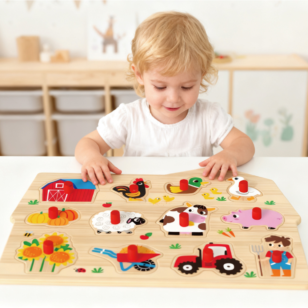 Wooden Farm Animal Educational Puzzle Toys for Baby's Early Cognitive Development-Jigsaw Puzzle