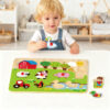 Wooden Farm Animal Educational Puzzle Toys for Baby's Early Cognitive Development-Jigsaw Puzzle