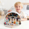 Wooden Children's Play House Space Series Toys Space Station Astronaut Theme Cartoon Toys