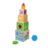 Shape Sorting Stacking Building Blocks Kids Educational Nesting Cubes Wooden Toy Box Stacking Nesting Shapes Promote Early Cognitive Skills
