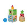 Shape Sorting Stacking Building Blocks Kids Educational Nesting Cubes Wooden Toy Box Stacking Nesting Shapes Promote Early Cognitive Skills