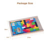Wooden Tetris toy set colorful 3d Russian puzzle blocks Montessori preschool children's gifts suitable for boys and girls