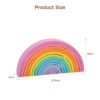 12-piece wooden rainbow stacking blocks for kids to develop creativity, cognition, colors, educational toys, fine motor skills