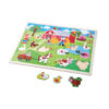 Wooden farm hand grip board puzzle Wooden puzzle peg puzzle Montessori game toys