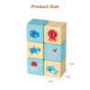 Wooden stacking blocks, marine animal square building blocks stacking, educational toys