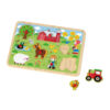 Wooden farm hand grip board puzzle Wooden puzzle peg puzzle Preschool educational game toys