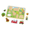 Wooden farm hand grip board puzzle Wooden puzzle peg puzzle Preschool educational game toys