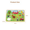 Wooden farm hand grip board puzzle Wooden puzzle peg puzzle Preschool educational game toys