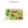 Wooden farm hand grip board puzzle Wooden puzzle peg puzzle Preschool educational game toys