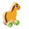 Wooden bouncy animal push and pull toys Horse-drawn toys Educational baby walker