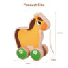 Wooden bouncy animal push and pull toys Horse-drawn toys Educational baby walker