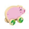 Wooden stretch animal push and pull toys Pig pull toys Educational baby walker