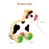 Wooden stretch animal push and pull toys Cow pull toys Educational baby walker