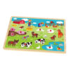 Wooden farm hand grip board puzzle Wooden 3D puzzle peg puzzle Montessori game toys