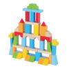 50 Pieces Wooden Educational Children's Building Blocks Colorful Building Blocks Set for Kids