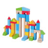 50 Pieces Wooden Educational Children's Building Blocks Colorful Building Blocks Set for Kids