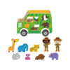 Wooden toy car, safari car, animal identification matching toys, children's educational toys