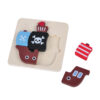 Montessori Wooden Children's Toy 3D Jigsaw Pirate Ship Shape Cartoon Jigsaw