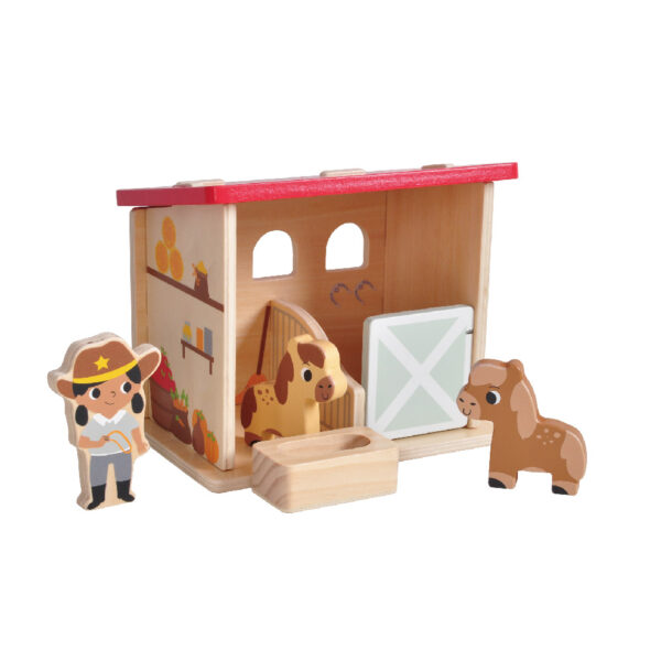 3D Building Block Puzzle Ranch Barn Toys for Children Educational Wooden Toys - Image 2