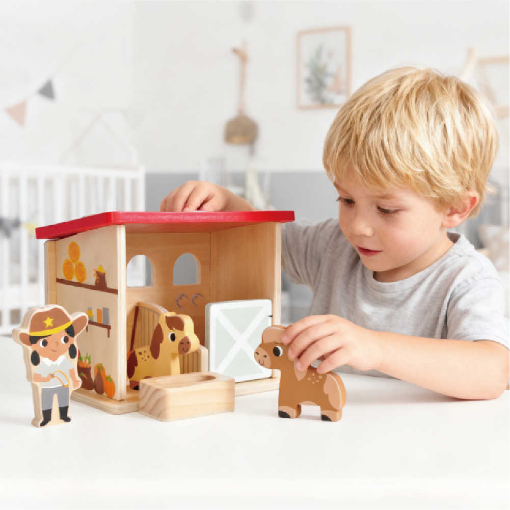 3D Building Block Puzzle Ranch Barn Toys for Children Educational Wooden Toys