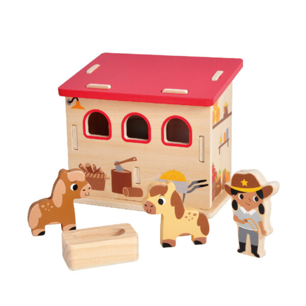 3D Building Block Puzzle Ranch Barn Toys for Children Educational Wooden Toys - Image 3