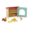 Wooden Chicken Coop Box Toy, Montessori Farm Animal Toyhouse