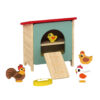Wooden Chicken Coop Box Toy, Montessori Farm Animal Toyhouse