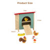 Wooden Chicken Coop Box Toy, Montessori Farm Animal Toyhouse