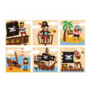 Montessori 9-piece Pirate Block Wooden Jigsaw, Wooden Six-sided Jigsaw Puzzle, 3D Rubik's Cube Puzzle Toys