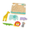 Wooden children's multi-layer zoo puzzle game preschool educational game toys