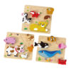 Wooden animal puzzle Children's 2 in 1 puzzle and stacking balance building block game Creative children's wooden puzzle stacking