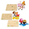 Wooden animal puzzle Children's 2 in 1 puzzle and stacking balance building block game Creative children's wooden puzzle stacking
