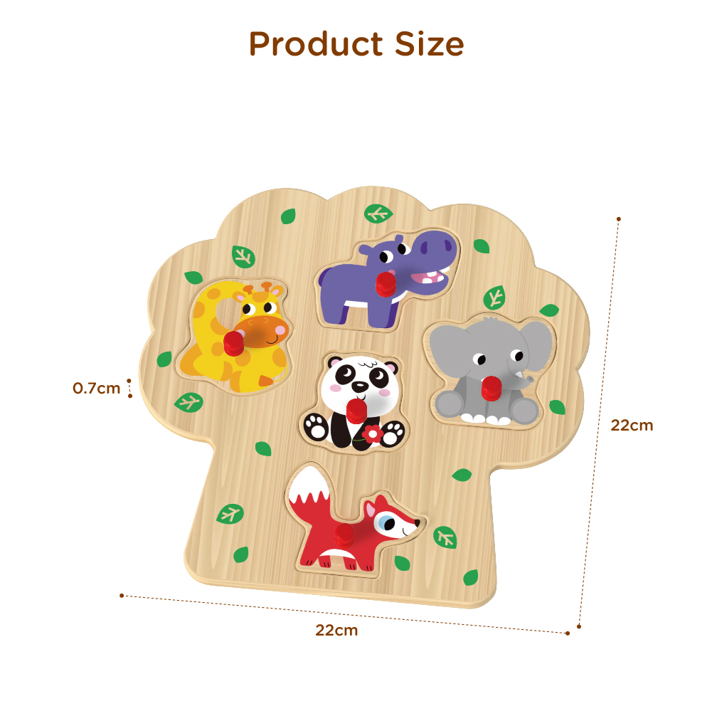 Children's Multi-Shape Animal Wooden 3D Puzzle, Montessori Animal Matching Game Toys - Image 3