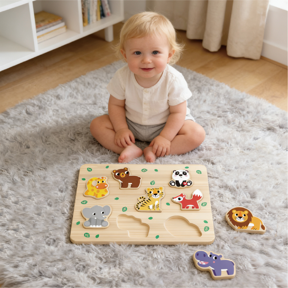 Wooden Forest Puzzle, Educational Forest Zoo Animal 3D Cute Puzzle