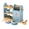 Wooden coffee machine toy set role play afternoon tea cake coffee