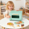 Wooden Microwave Oven Set Pretend Play Cooking Toy Role Play Kitchen Toy