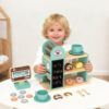 Wooden Coffee Machine Toy Set Role Playing Afternoon Tea Cake Coffee Educational Toy