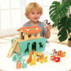 Hot Selling Toy Noah's Ark Game Animal Montessori Wooden Shape Classification Children's Learning Puzzle Toy