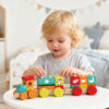 Colorful Preschool Wooden Block Train Toys Educational Stacking Train Children Wooden Toy