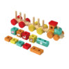 Colorful Preschool Wooden Block Train Toys Educational Stacking Train Children Wooden Toy