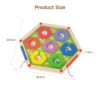 Montessori cartoon magnetic kids maze hexagon board wooden beads maze toys for kids wooden gam