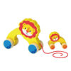 Wooden lion drag toddler toy push-pull wheel toy baby crawling cognitive education toy