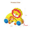Wooden lion drag toddler toy push-pull wheel toy baby crawling cognitive education toy